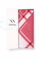 شماغ سناريو SENARIO أحمر كلاسيكي بعلبة بيضاء فاخرة