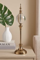 ديكور مكتبي فاخر بتصميم كروي من الزجاج والمعدن بار...