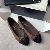 Chanel suede brown flats