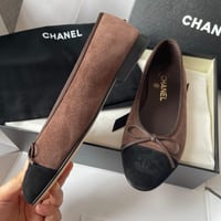Chanel suede brown flats