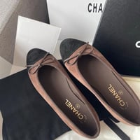 Chanel suede brown flats