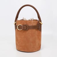 حقيبة بشكل دلو بالون البني