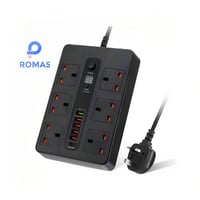 PROMASS - توصيلة ذكية مع مؤقت ذاتي 6 منافذ طاقة بط...