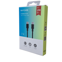 RAVPOWER - كيبل منفذين تايب سي اسود ربل 1متر م/PC-...