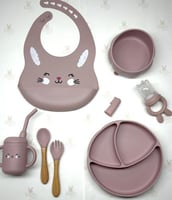 طقم أدوات طعام سيلكون مخصص للأطفال