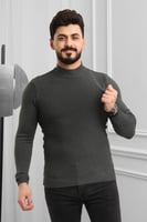 بلوفر شتوي رجالي هاينك منقوش برقبة نصف الياقة - بل...