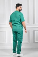 طقم رجالي صيفي كاجوال اوفر سايز بنطال طويل بجيب كب...