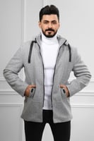 معطف رجالي شتوي طويل مزود بقبعة وجيوب