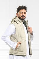 صدرية رجالي شتوي سحاب فرو بجيب جانبية وقبعة ضد الم...