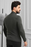 بلوفر شتوي رجالي هاينك منقوش برقبة نصف الياقة - بل...