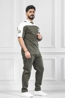 طقم رجالي صيفي كاجوال اوفر سايز بنطال طويل