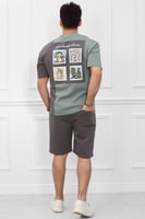 طقم رجالي اوفر سايز شورت - طقم رياضي اوفر سايز