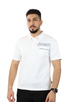 تيشرت رجالي صيفي اوفر سايز بياقة بولو وطباعة وجيبة...