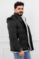 جاكيت رجالي شتوي منفوخ مزود بقبعة