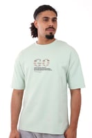 تيشرت رجالي صيفي اوفر سايز بطباعة GO على الصدر منق...