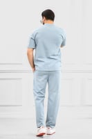 طقم رجالي أوفر سايز نص كم بنطال طويل