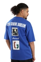 تيشرت رجالي صيفي اوفر سايز بطبعات كبيرة هندسية