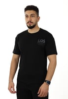 تيشرت رجالي اوفر سايز بياقة مدورة مغلقة وطباعة على...