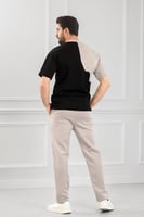 طقم رجالي أوفر سايز نص كم بنطال طويل