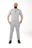 طقم رجالي صيفي كاجوال بنطال مع تيشرت بياقة مدورة م...