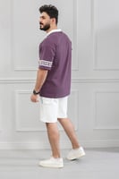 طقم رجالي اوفر سايز شورت - طقم رجالي شورت أبيض