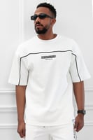 طقم رجالي صيفي كاجوال اوفر سايز مكون من تيشرت و بن...