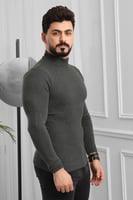 بلوفر شتوي رجالي هاينك منقوش برقبة نصف الياقة - بل...