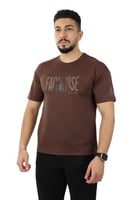 تيشرت رجالي صيفي اوفر سايز بطباعة أحرف وهرم