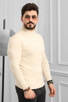 بلوفر شتوي رجالي هاينك منقوش برقبة نصف الياقة - بل...