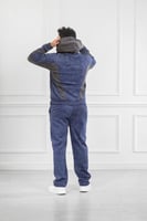 طقم رجالي شتوي دبل كاب فرو بسحاب وطبعة على الصدر