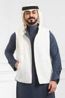 صدرية رجالي شتوي دبل فيس مفتوحة سادة مضلعة بجيب بل...