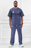 طقم رجالي صيفي كاجوال اوفر سايز مكون من تيشرت بطبع...