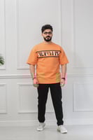 طقم رجالي صيفي كاجوال اوفر سايز بتيشرت طبعة عريضة...