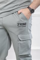 طقم رجالي صيفي كاجوال اوفر سايز بنطال طويل - طقم ب...