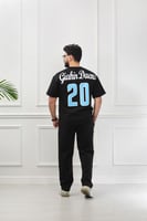 طقم رجالي صيفي كاجوال اوفر سايز تيشرت بطباعة كبيرة...