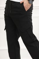 بنطلون رجالي بجيوب جانبية بقصة واسعة - بنطال كارجو...