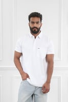 تيشرت رجالي صيفي بياقة بولو وأزرار مع جيبة على الص...
