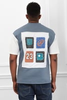 تيشرت رجالي اوفر سايز مزود بطبعة