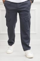 بنطلون رجالي بجيوب جانبية بقصة واسعة - بنطال كارجو...