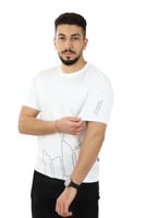 تيشرت رجالي صيفي اوفر سايز كاجوال بطبعة على الكم و...