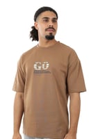 تيشرت رجالي صيفي اوفر سايز بطباعة GO على الصدر منق...