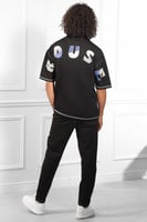 طقم رجالي صيفي كاجوال اوفر سايز بنطال مع تشيرت بأك...