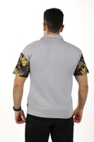 تيشرت رجالي صيفي اوفر سايز بياقة بولو و أكمام مزين...