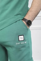 طقم رجالي صيفي كاجوال اوفر سايز بنطال طويل بجيب كب...