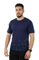 تيشرت رجالي صيفي اوفر سايز كاجوال بطبعة على الكم و...