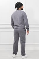 طقم رجالي شتوي كاجوال سويتشيرت بتصميم واسع بطبعة ش...