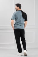 طقم رجالي أوفر سايز نص كم بنطال طويل