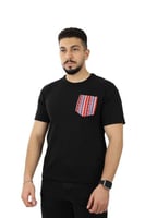 تشيرت رجالي صيفي اوفر سايز بجيبة ملونة على الصدر