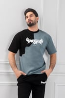 طقم رجالي أوفر سايز نص كم بنطال طويل