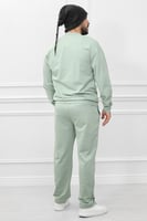 طقم رجالي شتوي كاجوال مزود بطبعة وبنطال واسع